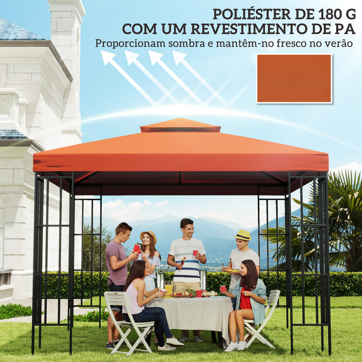 Toldo de Substituição 3x3m para Pérgolas Toldo de Substituição de Pérgolas de Jardim Terracota