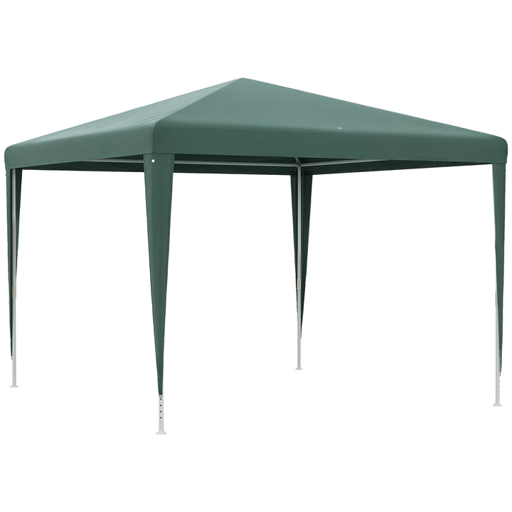 Tenda Desmontável 3x3 m Tenda de Jardim com 4 Orifícios de Drenagem e Estrutura de Aço para Varanda Pátio Exterior Campismo Verde