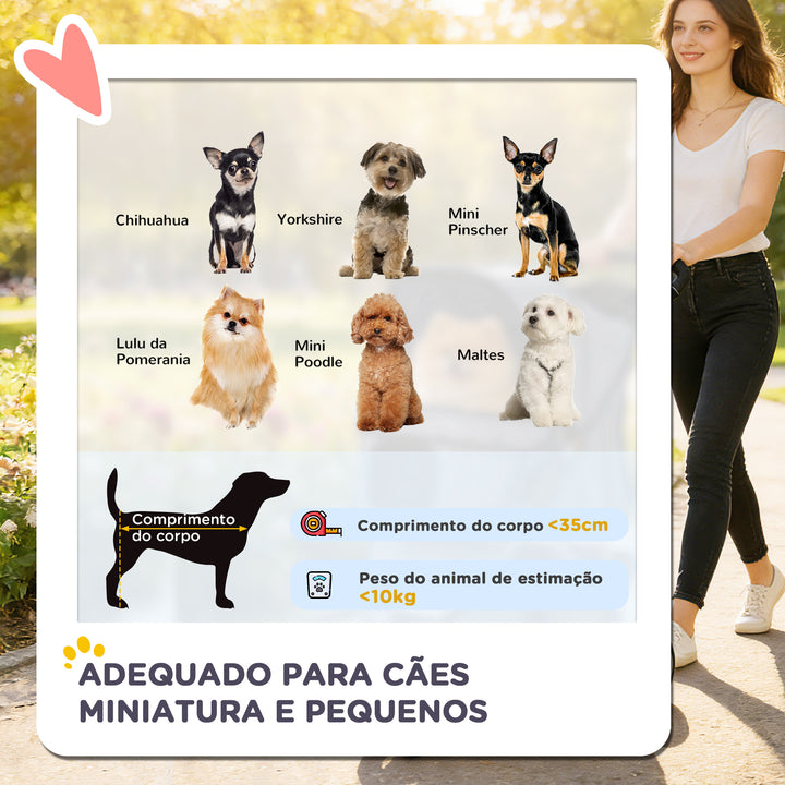 Carrinho Dobrável para Cães, Coche para Cães Pequenos com Cesta de Armazenamento, Janelas de Rede, Porta-copos, Rodas de EVA, Almofada Lavável, Travões, Suporte até 10 kg, 77x44x102 cm, Cinzento