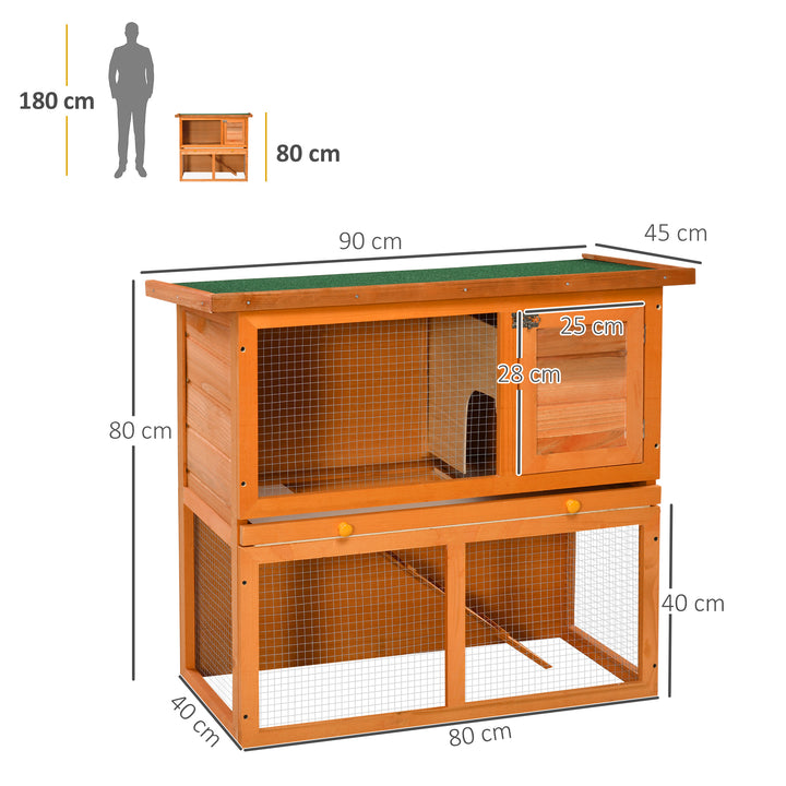 Coelheira de Madeira para pequenos animais de estimação fácil de limpar e montar Amarelo e verde 90x45x80 cm