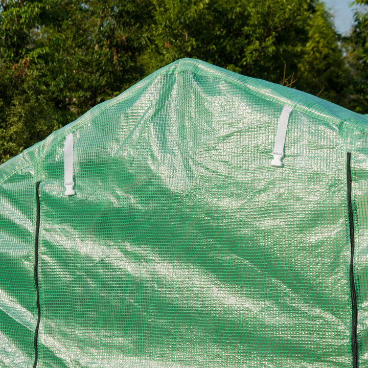 Estufa tipo Túnel 4x2x2 m Estufa de Exterior com 8 Janelas de Malha e Porta Estufa de Cultivos para Pátio Jardim Verde
