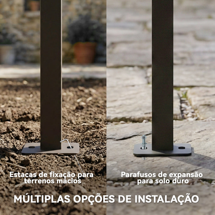 Pérgola de Jardim Adossada 3x3 m Pérgola Exterior com Telhado Retrátil Proteção UPF30+ Orifícios de Drenagem e Estrutura Metálica Ideal para Terraço Pátio Cor Creme