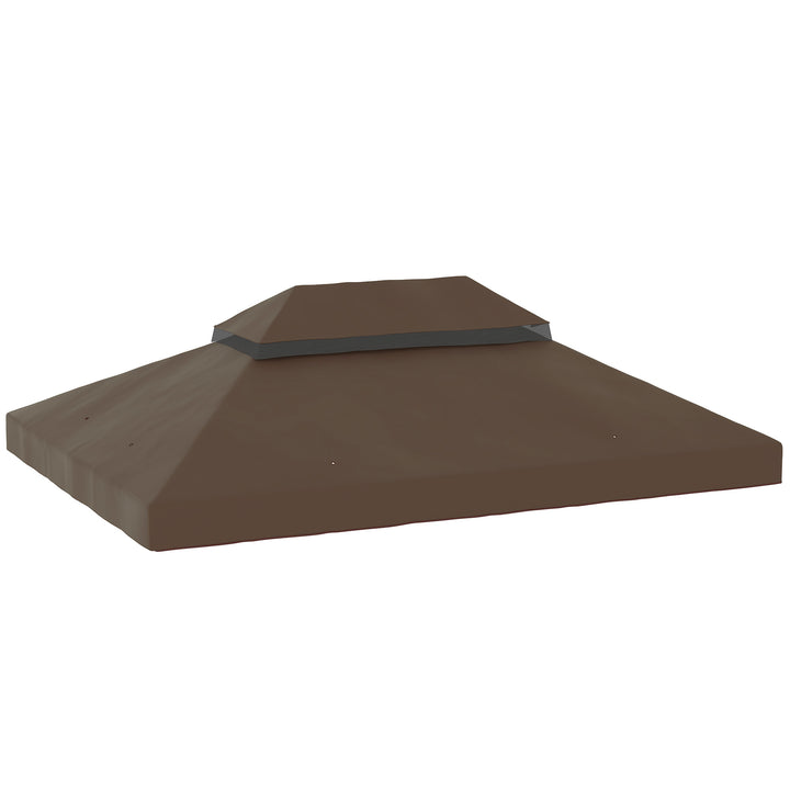 Toldo de Substituição para Pérgola 4x3 m Toldo para Pérgola com Teto Duplo Mosqueteira Proteção UV 30+ Toldo de Substituição para Pérgula Café