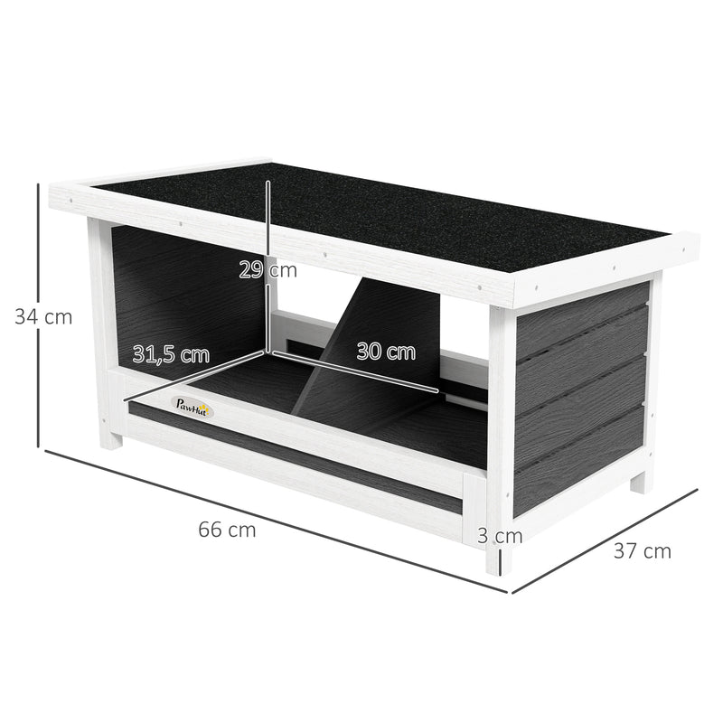 Ninho para Galinhas de Madeira Caixa Ninho para 2 Galinhas com 2 Compartimentos e Telhado Asfáltico para Interior e Exterior 66x37x34 cm Cinza