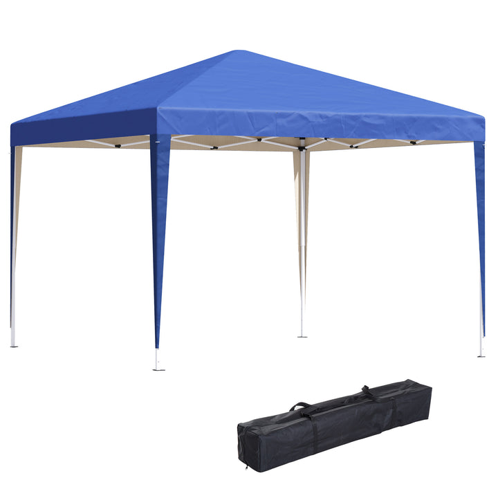Tenda Dobrável 295x295x255 cm com Bolsa de Transporte Altura Ajustável Anti-UV e Impermeável para Terraço, Pátio e Praia Azul