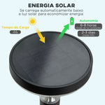 Candeeiros de Pé de Exterior Altura 91,5cm com Luz LED Solar Sensor Crepúsculo e Brilho Variável Conjunto de 2 Candeeiros de Jardim IP44 para Pátio Parque Exterior Preto