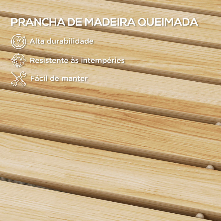 Estrado de Ripas de Madeira 120x38 cm Estrado de Ripas Enrolável para Exteriores Resistente às Intempéries Decoração de Jardim para Praia Casamento Festa Natural