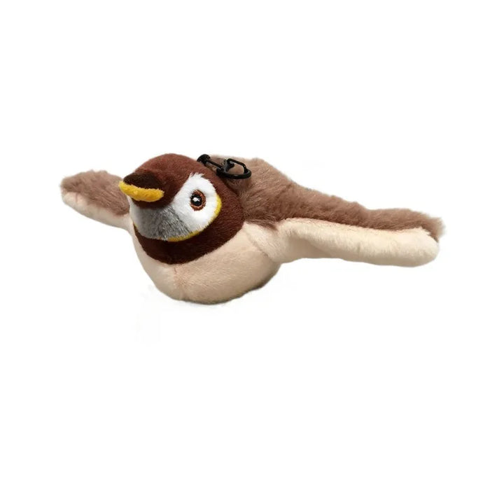 Flupytoy Brinquedo Interativo de Pelúcia com Sensor de Toque e Catnip – Pássaro pardal Recarregável com Som e Asas em Movimento para Gatos de Interior