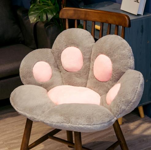 Almofada Pata de Gato de Peluche 70x60cm  - Perfeitas para Cadeira, Sofá e Decoração Conforto Adorável em Casa e no Escritório