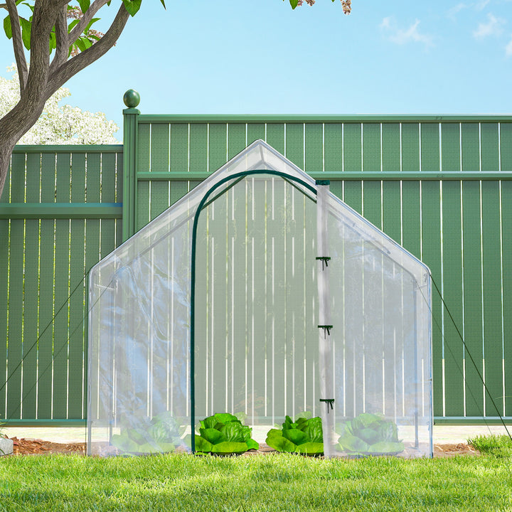 Estufa Pequena, Estufa de Exterior com Janela e Porta com Fecho Estrutura de Aço Cobertura de Plástico Impermeável Anti-UV para Cultivar Plantas 180x100x168 cm Transparente