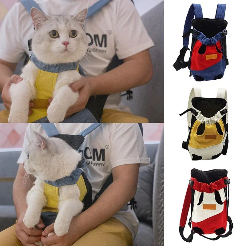 CatVenture Mochila de Transporte para Gatos - Bolsa de Lona Confortável e Segura com Alças Ajustáveis Conforto e Segurança em Algodão Durável