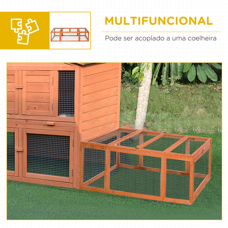 Coelheira de Exterior de Madeira 180x90x48 cm Gaiola para Coelhos Casa para Pequenos Animais com 3 Portas Madeira