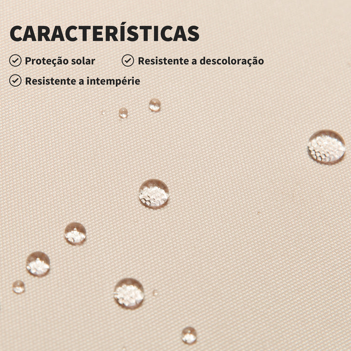 Toldo Manual Retrátil para Exterior 300x150x170-280cm Toldo Enrolável Altura Ajustável com Manivela Proteção Solar para Terraço Balcão Jardim Bege