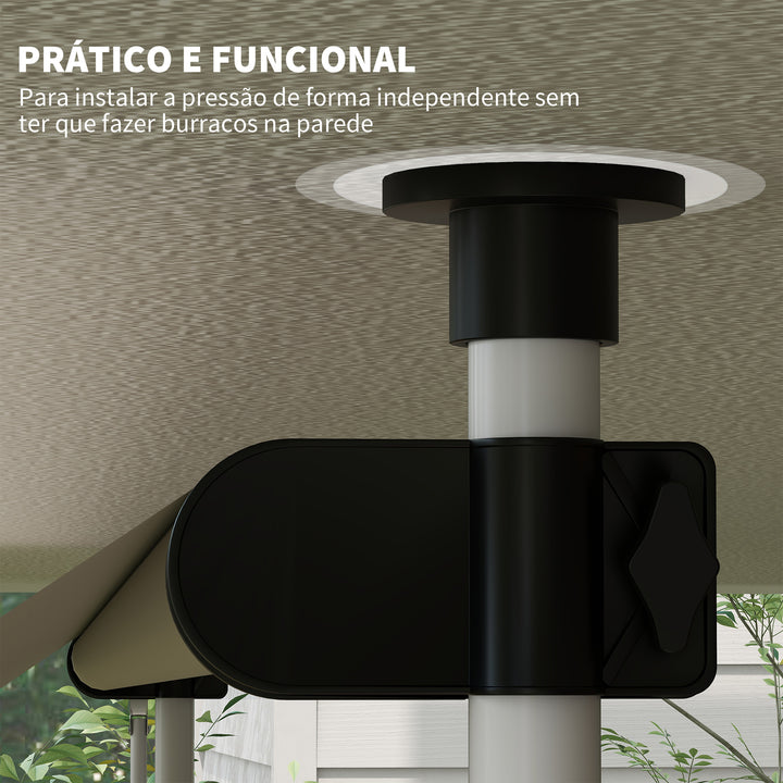 Toldo Manual Retrátil para Exterior 300x150x170-280cm Toldo Enrolável Altura Ajustável com Manivela Proteção Solar para Terraço Balcão Jardim Bege