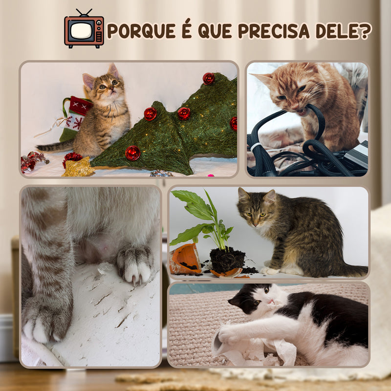 Arranhador de Cartão para Gatos Casa para Gatos em Forma de Televisor com Rato de Brinquedo Centro de Atividades para Animais de Estimação 43x23x32,5 cm Areia