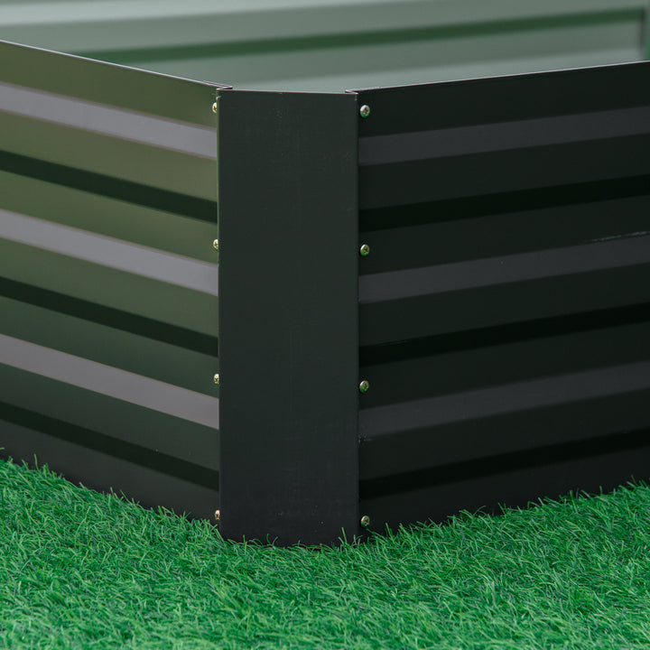 Caixa de Plantio de Aço Galvanizado Horta para Cultivar Plantas Flores Ervas Floreira Grande de Exterior Retangular com Fundo Aberto 180x90x30 cm / 241x90,5x30 cm Cinzento
