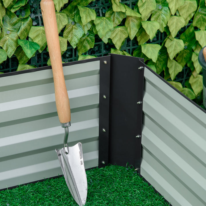 Caixa de Plantio de Aço Galvanizado Horta para Cultivar Plantas Flores Ervas Floreira Grande de Exterior Retangular com Fundo Aberto 180x90x30 cm / 241x90,5x30 cm Cinzento