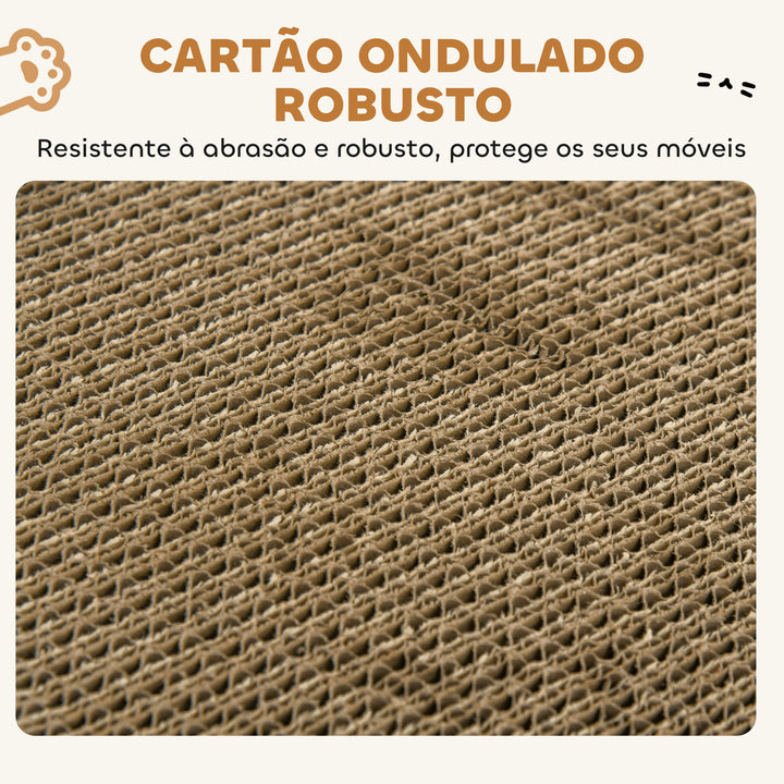 Arranhador para Gatos em Forma de Castelo 2 em 1 com 2 Áreas para Arranhar Catnip Rampa e Escada para Interior 67x66x57 cm Castanho