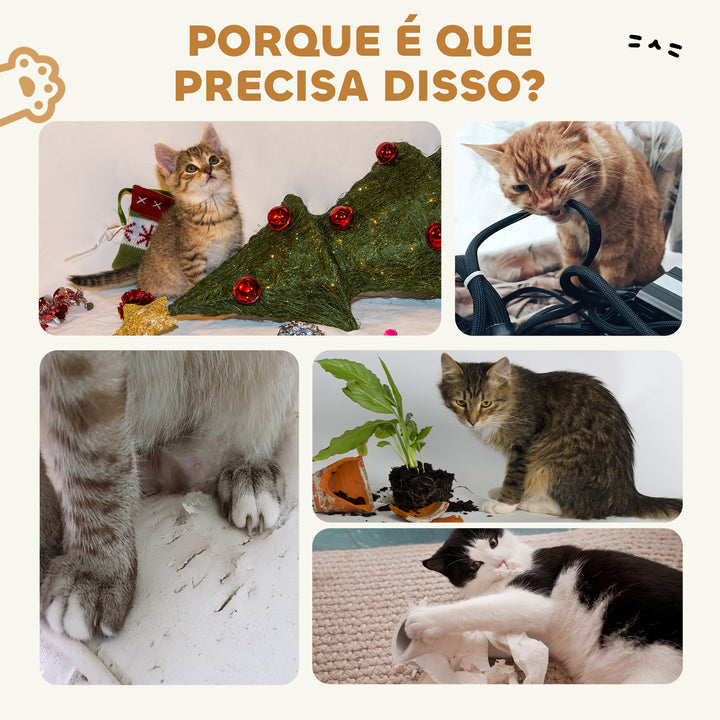 Arranhador para Gatos em Forma de Castelo 2 em 1 com 2 Áreas para Arranhar Catnip Rampa e Escada para Interior 67x66x57 cm Castanho