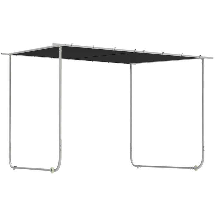 Pérgola 3x3 m Pérgola de Jardim com Rodas Proteção UV 30+ com Sacos de Areia e Estrutura de Aço para Pátio Varanda Cinza Escuro