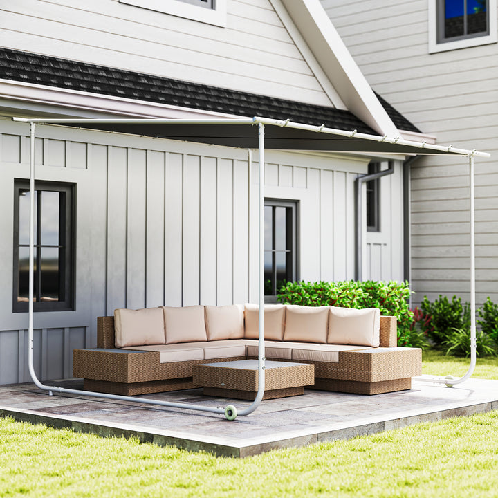 Pérgola 3x3 m Pérgola de Jardim com Rodas Proteção UV 30+ com Sacos de Areia e Estrutura de Aço para Pátio Varanda Cinza Escuro