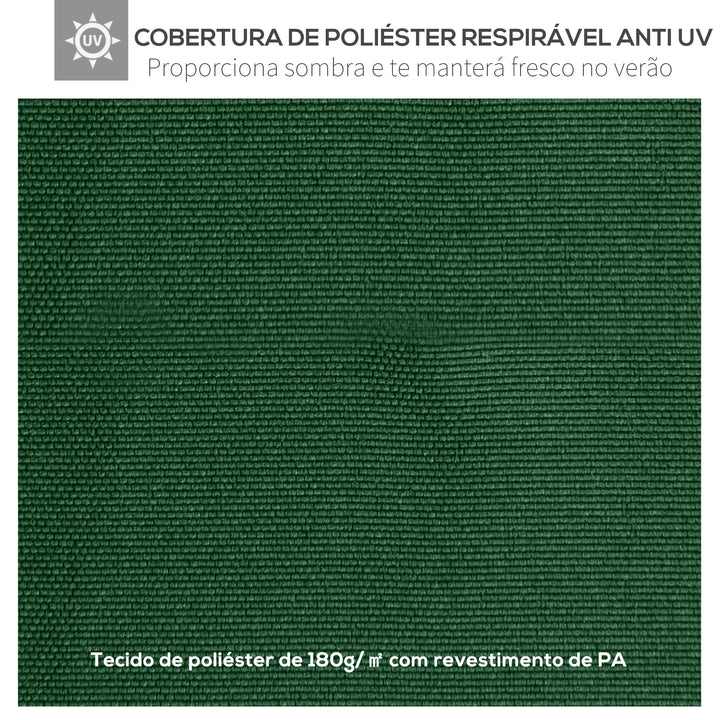 Toldo de Substituição de 3x3m para Pérgola de Jardim com 8 Orifícios de Drenagem e Ventilação Verde
