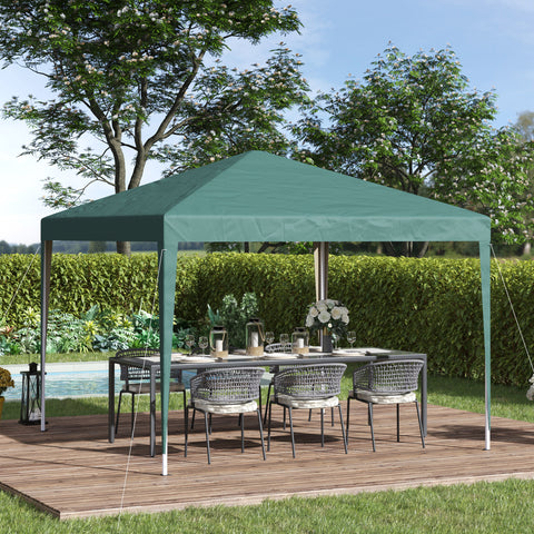 Tenda Dobrável 2,95x2,95 cm com Bolsa de Transporte Altura Ajustável Anti-UV e Impermeável para Terraço Pátio e Praia Verde