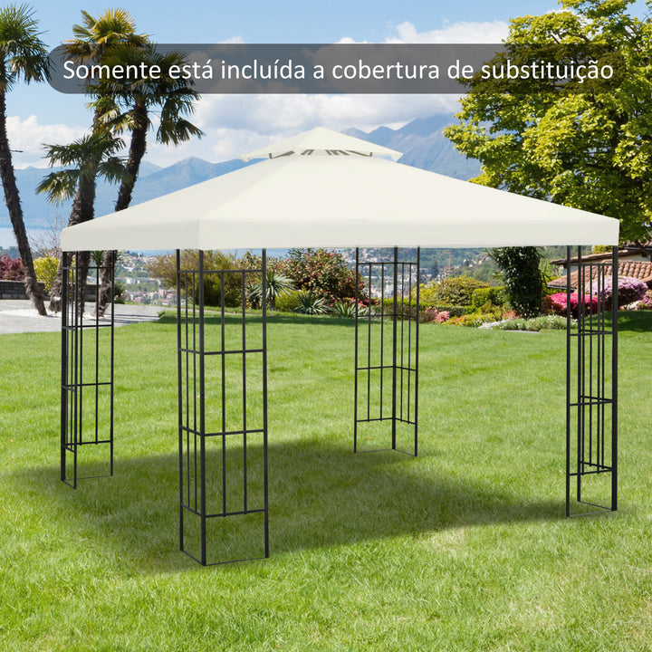 Toldo de Substituição 3x3m para Pérgolas Toldo de Substituição de Pérgolas de Jardim Creme