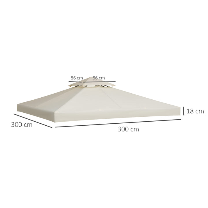 Toldo de Substituição 3x3m para Pérgolas Toldo de Substituição de Pérgolas de Jardim Creme
