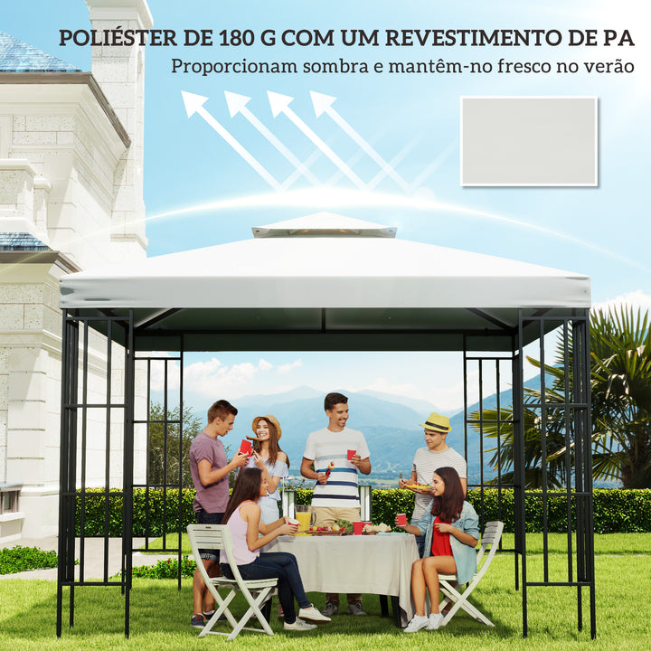 Toldo de Substituição 3x3m para Pérgolas Toldo de Substituição de Pérgolas de Jardim Creme