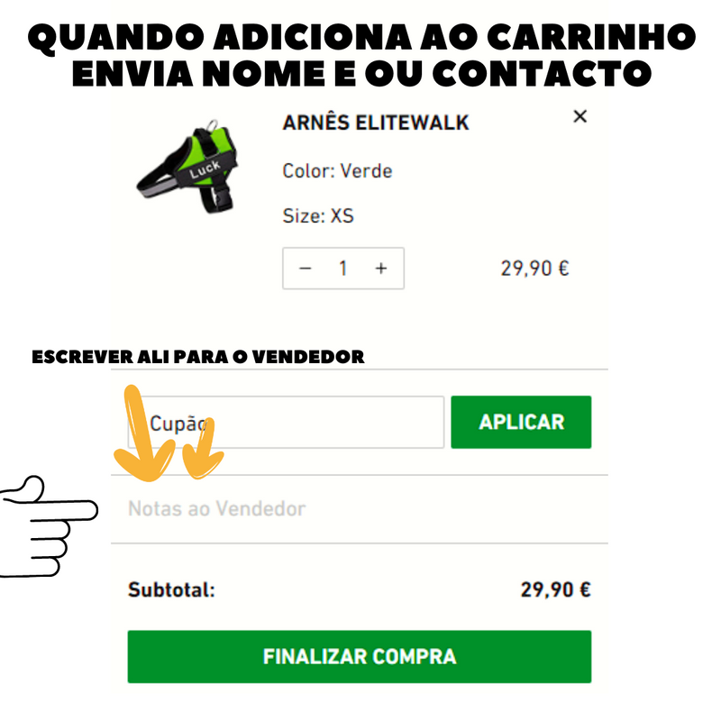 ARNÊS ELITEWALK animais personalize nome e contacto CÃO E GATO