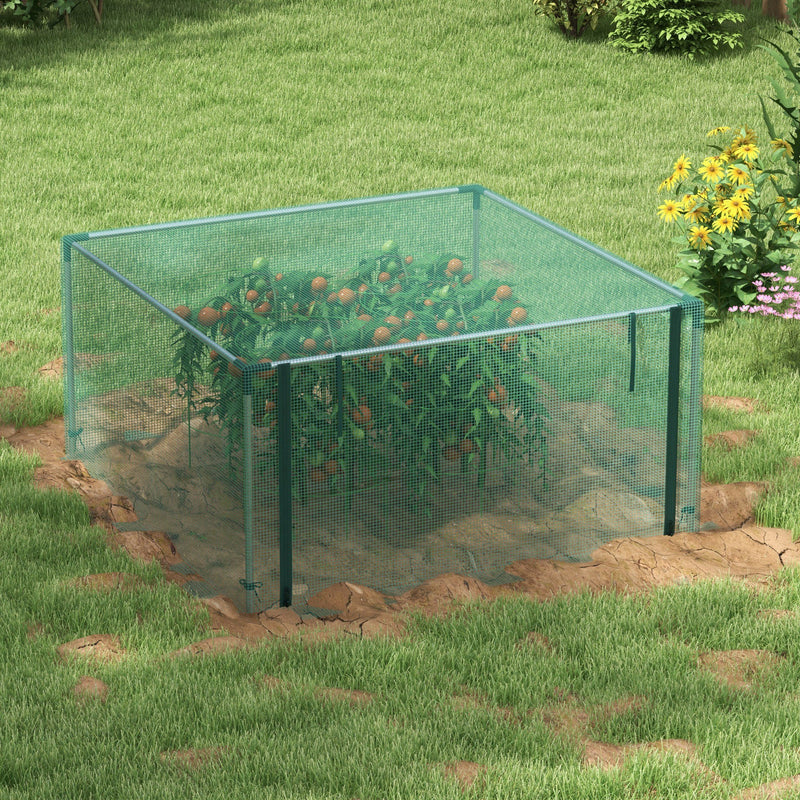 Proteção para Cultivo Estufa de Proteção com Suportes de Aço Porta com Fecho de Correr para Proteger as Plantas Flores em Pátio Jardim Terraço 125x125x62,5 cm Verde