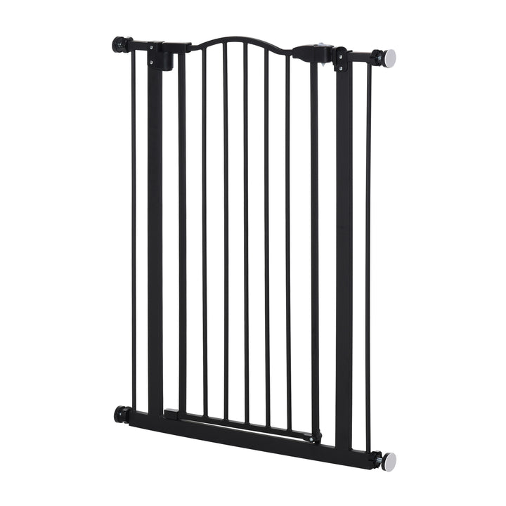 Barreira de Segurança para Cães Barreira com Largura Ajustável 74-80 cm Barreira para Cães para Escadas e Portas Preto
