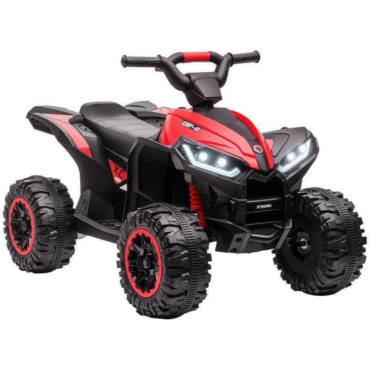 Quadriciclo Elétrico para Crianças de 3-5 Anos Veículo Eléctrico a Bateria 12V com 2 Motores Farol Música Velocidade Ajustável Avançar e Retroceder 83x53x55,5cm Vermelho