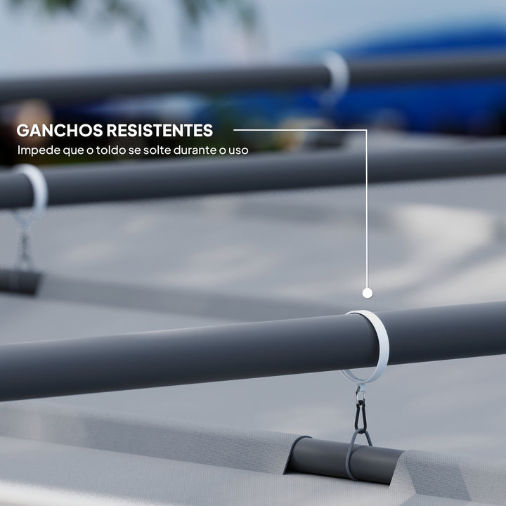 Pérgola com Telhado Retrátil Pérgola de 3x3 m Pérgola de Parede ou Independente com Fecho Magnético Proteção UV30+ Pérgola para Jardim Terraço Exterior Cinzento