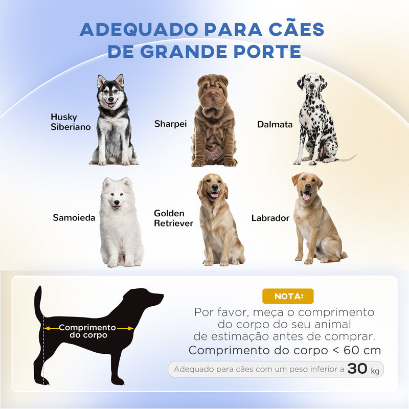 Sofá para Cães Grandes Sofá para Animais de Estimação com Almofada Amovível Capa Lavável e Pés de Madeira Carga 30 kg para Interior 100x70x25 cm Azul