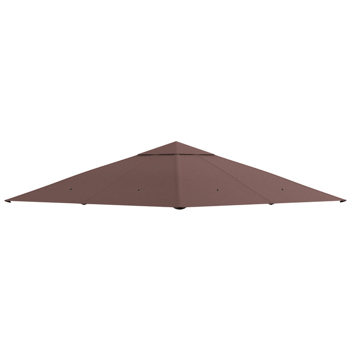 Toldo de substituição de 3 x 3 m para barraca de jardim gazebo ao ar livre com 8 orifícios de drenagem e ventilação marrom