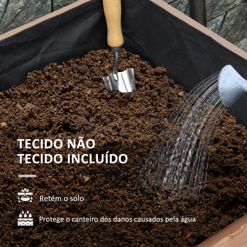 Horta Elevada com Rodas Horta Urbana Elevada com Treliça Orifícios de Drenagem para Plantas Trepadeiras Flores 110x49x190 cm Marrom