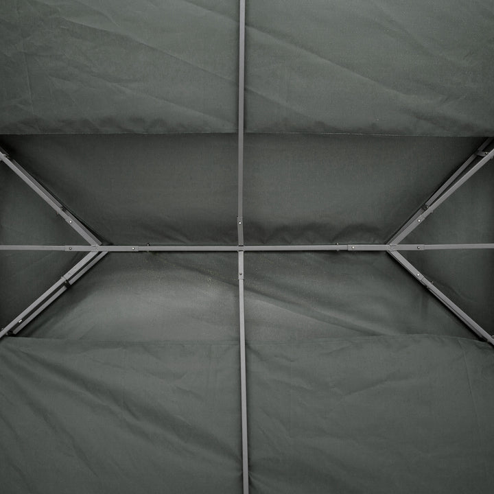 Toldo de Substituição 4x3m para Pérgola de Jardim 2 Níveis Respirável com 10 Orifícios de Drenagem Cobertura de Substituição de Pérgola Exterior Cinza