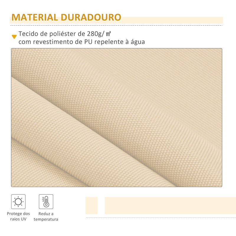 Toldo Manual Retrátil com Manivela 295x245cm Toldo Enrolável Alumínio com Proteção Solar para Janela Portas Balcão Terraço Exterior Bege