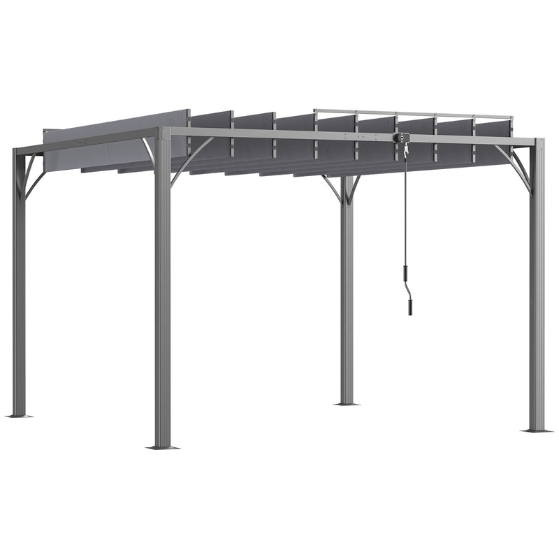 Pérgola 3x3 m para Jardim com Desenho de Lâminas Superiores Giratórias até 135° Proteção UV 50+ e Estrutura de Aço para Pátio Terraço Varanda Cinza