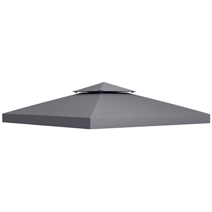 Teto de Substituição para Tenda 3x3 m Cobertura de Substituição com Design de Dois Níveis 8 Orifícios de Drenagem e Proteção UV Apenas Toldo de Substituição Cinzento Escuro