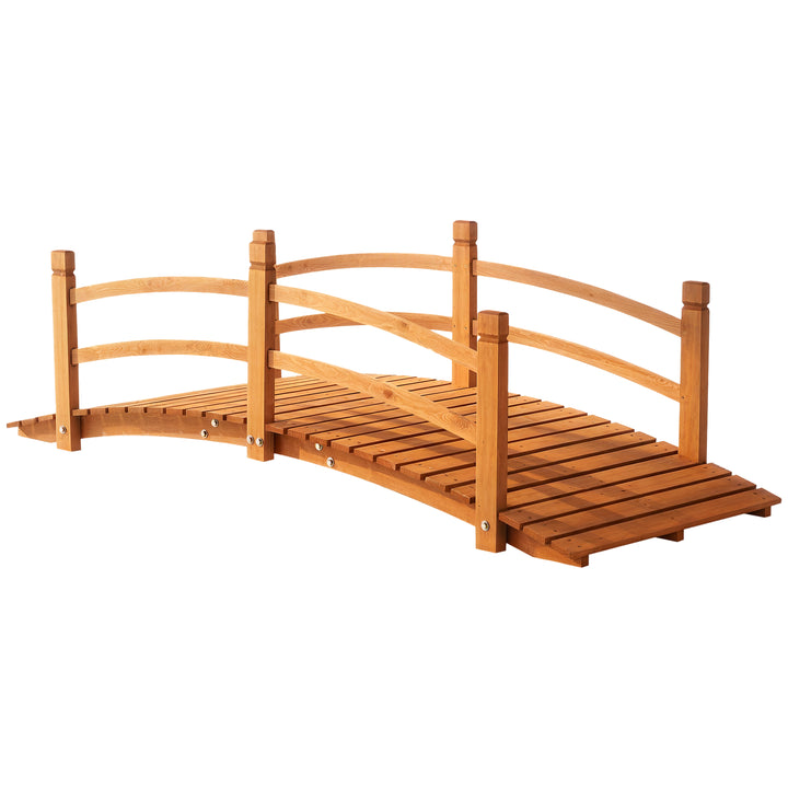 Ponte de Madeira com Corrimão Ponte de Jardim para Decoração para Pátio Carga Máxima 200 kg 185x72x58 cm Madeira