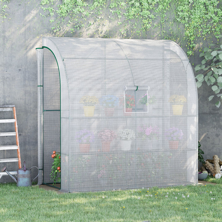 Estufa Pequena Estufa de Exterior com Janelas Prateleiras de 3 Níveis e Estrutura de Aço Estufa para Cultivo de Plantas Flores 200x100x215 cm Branco