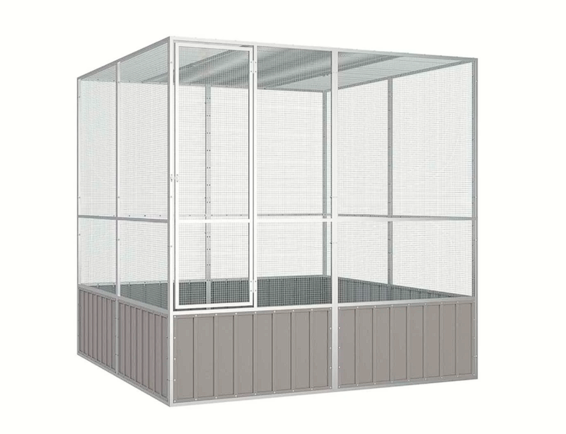 Gaiola  pássaros 213,5x217,5x211,5cm aço galvanizado cinzento