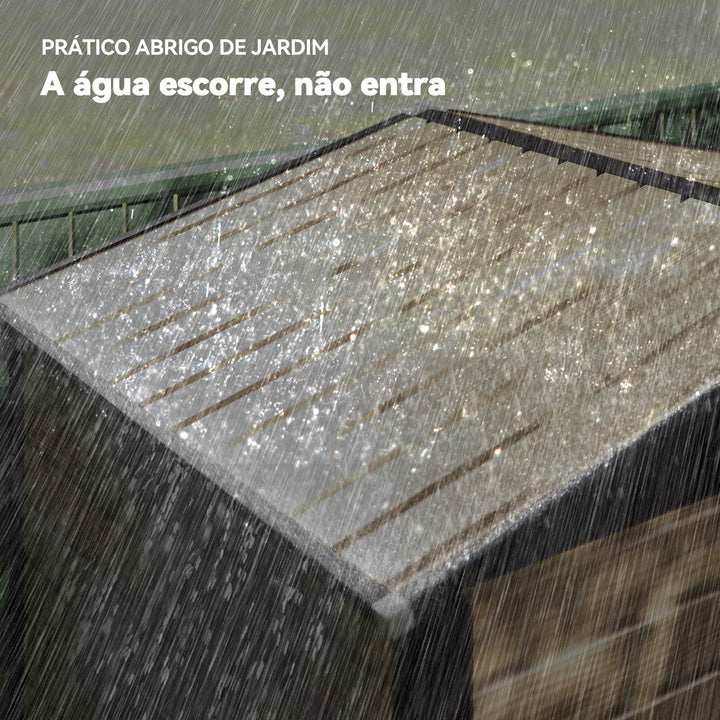 Abrigo de Jardim 190x132x187 cm Abrigo de Ferramentas com 2 Janelas de Ventilação e Porta com Fechadura para Pátio Terraço Carvalho