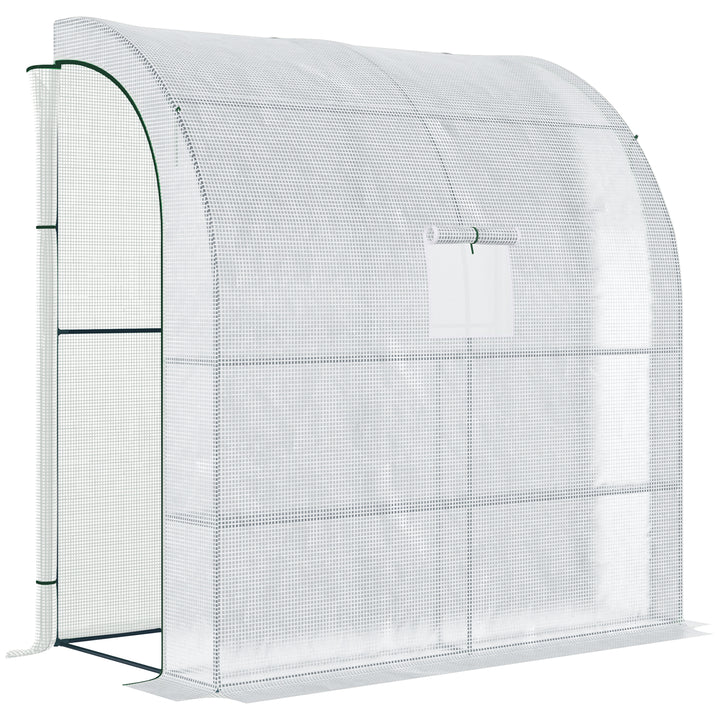 Estufa Pequena Estufa de Exterior com Janelas Prateleiras de 3 Níveis e Estrutura de Aço Estufa para Cultivo de Plantas Flores 200x100x215 cm Branco