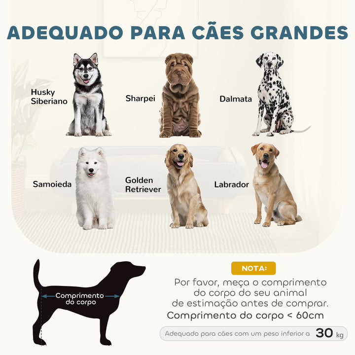Sofá para Cães Grandes Cama Elevada para Cães com Pés de Madeira e Almofada Lavável Cama para Animais de Estimação Carga 30 kg 96x66x24 cm Azul Escuro