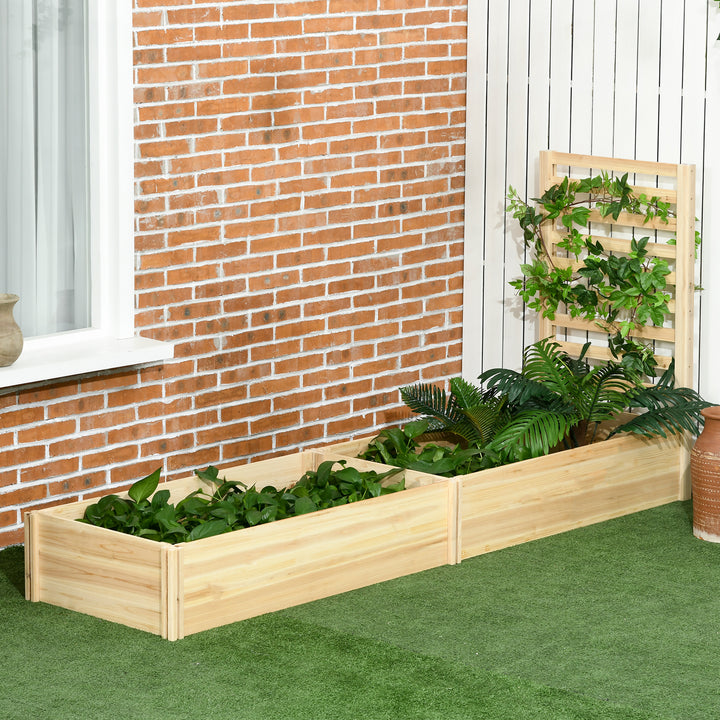 Floreira de Exterior Floreira de Madeira com Treliça para Plantas Trepadeiras e 2 Caixas de Cultivo para Pátio Varanda 230x60x110 cm Madeira