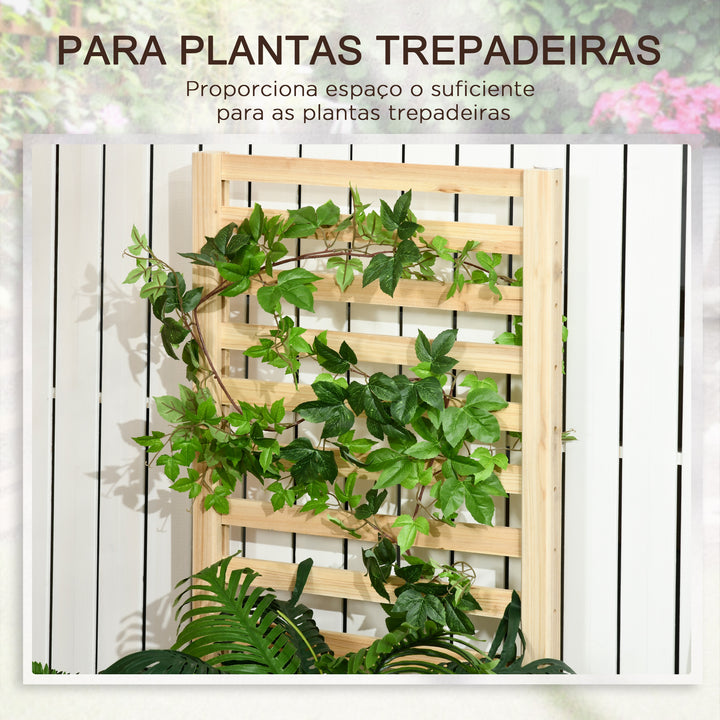 Floreira de Exterior Floreira de Madeira com Treliça para Plantas Trepadeiras e 2 Caixas de Cultivo para Pátio Varanda 230x60x110 cm Madeira